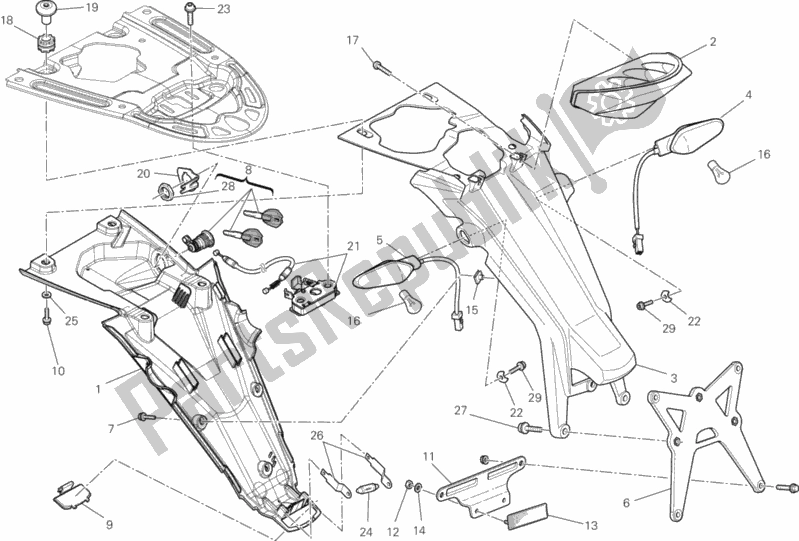 Alle onderdelen voor de Achterlicht van de Ducati Monster 795 EU Thailand 2015